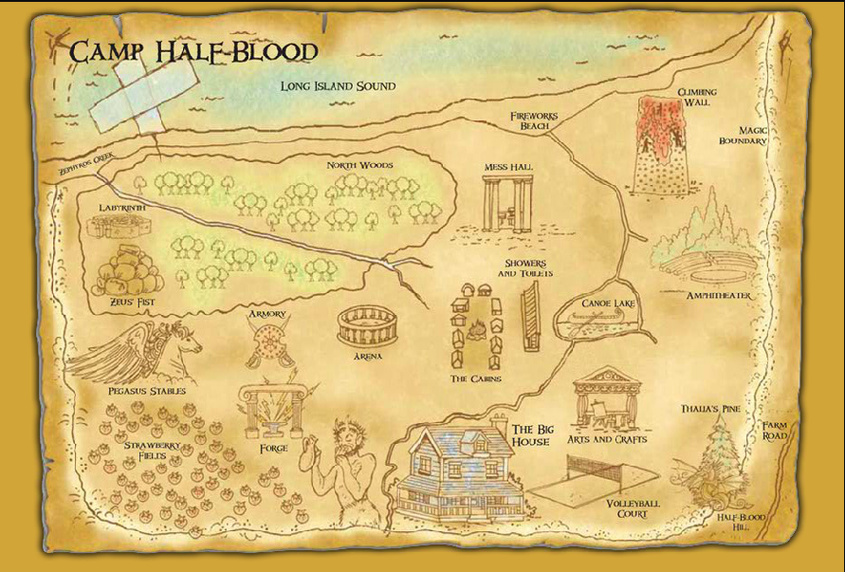 This is a map of Camp Half-Blood from the Percy Jackson series.